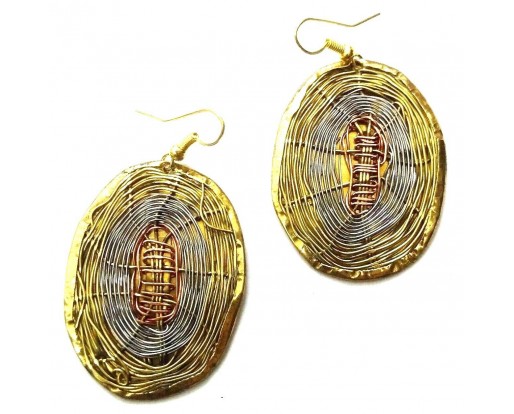Brass Copper Earring Jhumka Jhumki Classy Jewelry Hook Drop Dangle Long EA256